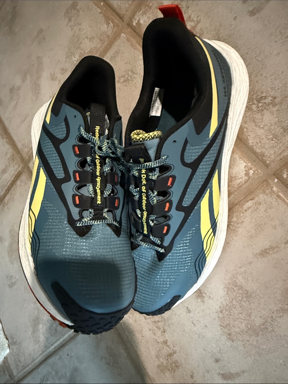 Men's Reebok Performance steel toe  Shoes - Blue with Yellow Accents
